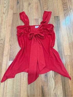 No Boundaries Red Tie-Front Camisole with Wide Straps